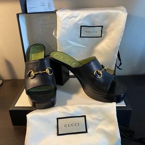 Gucci mid-heel platform slide sandal 2020